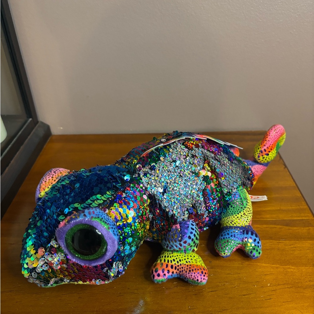 Ty Big Flippable “Karma” Colorful Sequin Lizard Plush